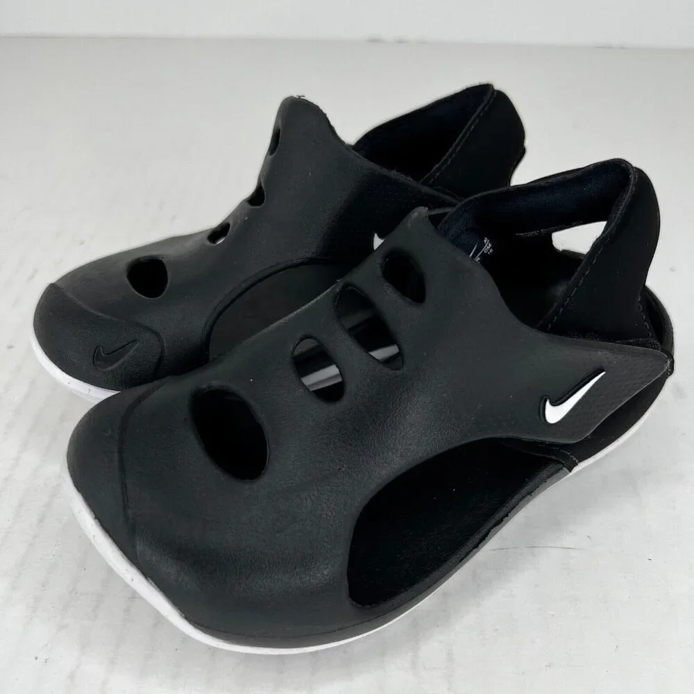 Nike Unisex  DH9462-001 Black Sunray Protect 3 Rubber Snap Size 10C Sandals